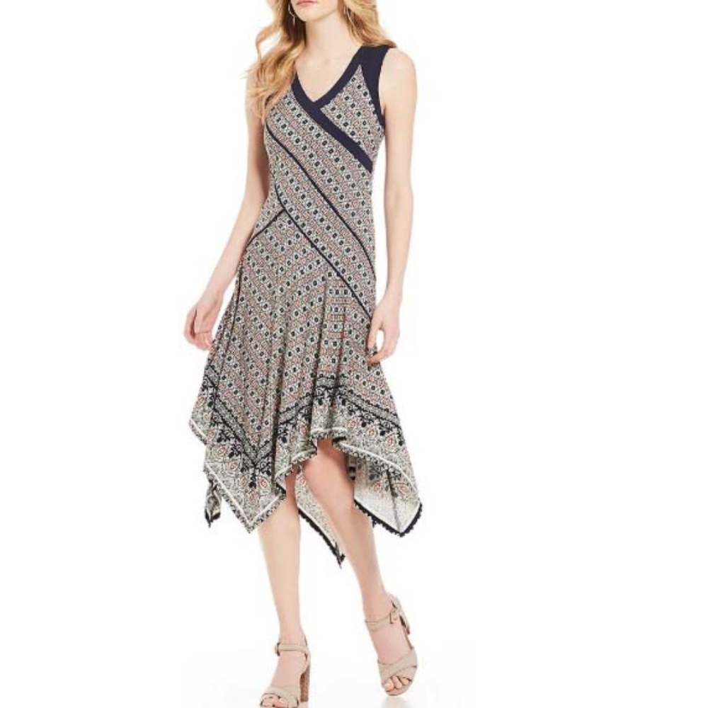 JONES New York Boho Print Navy DRESS